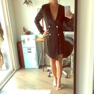 Black Satin Blazer dress